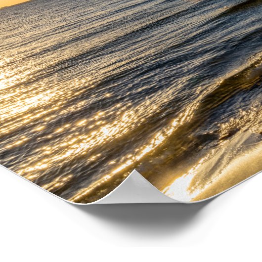 Florida Leaning Palm Tree Sunset Poster (Ecke)