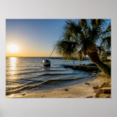 Florida Leaning Palm Tree Sunset Poster (Vorne)