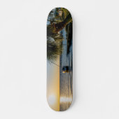 Florida Leaning Palm Tree Sunset Skateboard (Vorne)