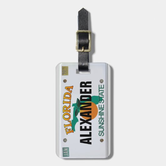 Florida License Plate with your Name Gepäckanhänger (Vorderseite vertikal)