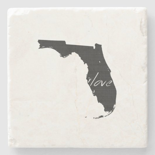 Florida Liebe Staat in schwarzer Form Steinuntersetzer (Vorderseite)