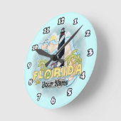 Florida Lighthouse Runde Wanduhr (Winkel)