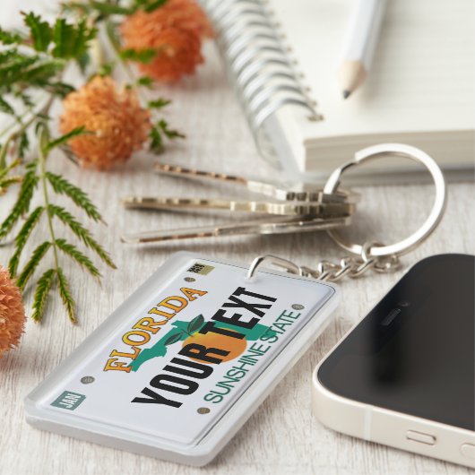 Florida-Lizenzplatte (anpassbar) Schlüsselanhänger (Vorderseite rechts)