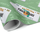 Florida-Lizenzschild mit Ihrem Namen Geschenkpapier (Rolleneckpunkt)