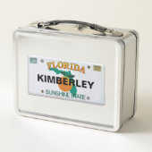 Florida-Lizenzschild mit Ihrem Namen Metall Lunch Box (Rückseite)