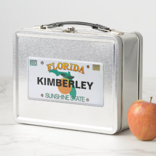 Florida-Lizenzschild mit Ihrem Namen Metall Lunch Box