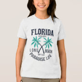 Florida Long Beach Paradies Leben Surf Club Tri-Blend Shirt (Vorderseite)