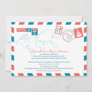 Florida Luftpost-Hochzeitsempfang Einladung