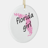 Florida-Mädchen mit gekritzelter Florida-Karte Keramik Ornament (Rechts)