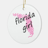 Florida-Mädchen mit gekritzelter Florida-Karte Keramik Ornament (Links)
