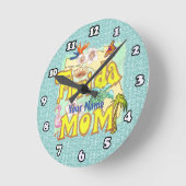 Florida-Mama Runde Wanduhr (Winkel)