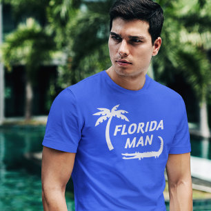 Florida Man Aligator und Palm Tree benutzerdefinie T-Shirt