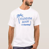 Florida Man Aligator und Palm Tree benutzerdefinie T-Shirt (Vorderseite)
