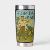 Florida Man Alligator Freund | Lustiger Retro-Küst Thermobecher (Rückseite)