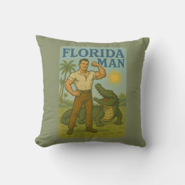 Florida Man Alligator Friend Funny Retro Coastal Kissen