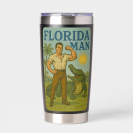 Florida Man Alligator Friend | Funny Retro Coastal Thermobecher