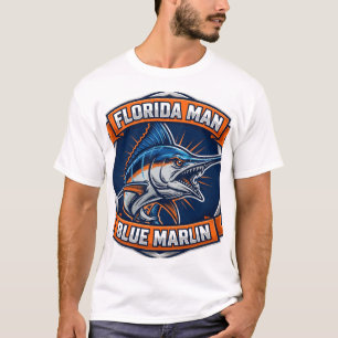 Florida Man Blue Marlin Abzeichen Fishing T-Shirt