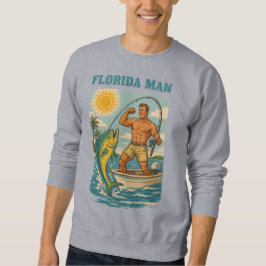 Florida Man -Coastal Fishing Boat- Retro Fisherman Sweatshirt