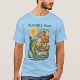 Florida Man -Coastal Fishing Boat- Retro Fisherman T-Shirt