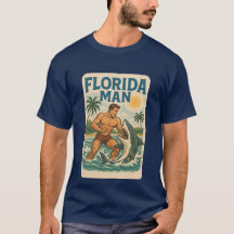 Florida Man Coastal Shark Wrestler - Retro Beach