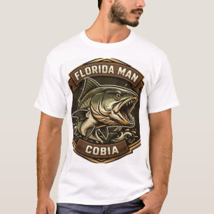 Florida Man Cobia Bronze Abzeichen Angel T-Shirt