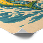 Florida Man - Küstenfischer - Retro-Anglerkunst Poster (Ecke)