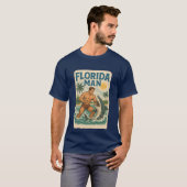 Florida Man Küstenhai-Ringer - Retro-Strand T-Shirt (Vorne ganz)