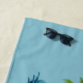 Florida Man Küstenleben | Blauer nautischer Anker Strandtuch (Beispiel)