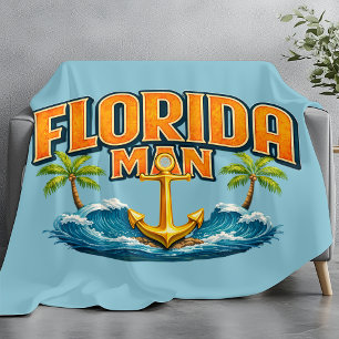 Florida Man Leben Nautischer Anker Strandhaus Deko Fleecedecke