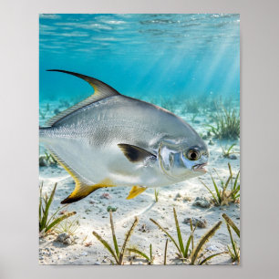 Florida Man Permit Sand Flat Keys Fisch Plakat