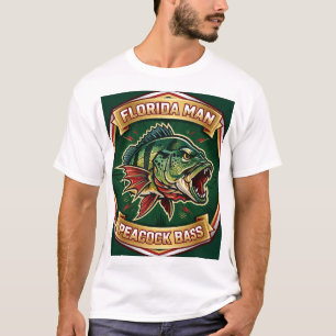 Florida Man Pfauenbarsch-Abzeichen Angel T-Shirt