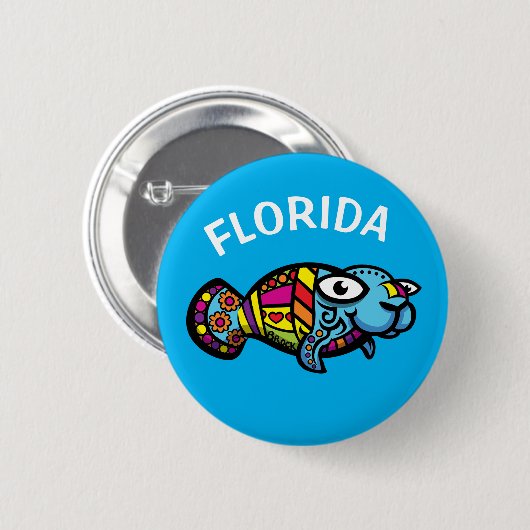 Florida Manatee Button (Vorne & Hinten)