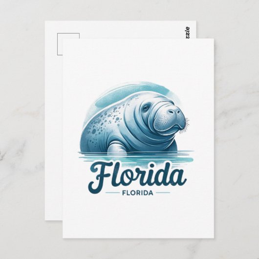 Florida, Manatee, Postübergang Postkarte (Vorne/Hinten)