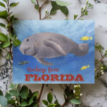 Florida Manatee Wasserfarbe unter Wasser Postkarte<br><div class="desc">Dieses Design kann in dem Bereich personalisiert werden, der durch das Ändern des Fotos und/oder Textes zur Verfügung gestellt wird. Sie können auch angepasst werden, indem Sie auf Vorlage personalisieren klicken und dann auf die Schaltfläche klicken, um weitere Optionen anzupassen, um die Hintergrundfarbe zu löschen oder zu ändern, Text hinzuzufügen,...</div>