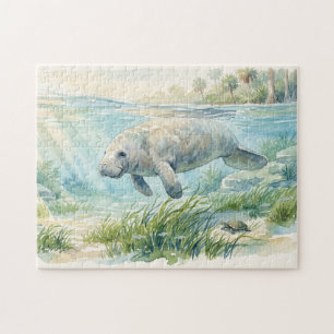 Florida-Manati-Aquarell Puzzle