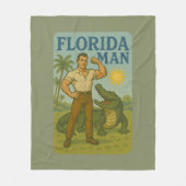 Florida Mann Alligator Freund | Lustiges Retro Küs Fleecedecke (Vorderseite)