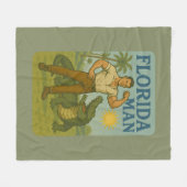 Florida Mann Alligator Freund | Lustiges Retro Küs Fleecedecke (Vorderseite (Horizontal))