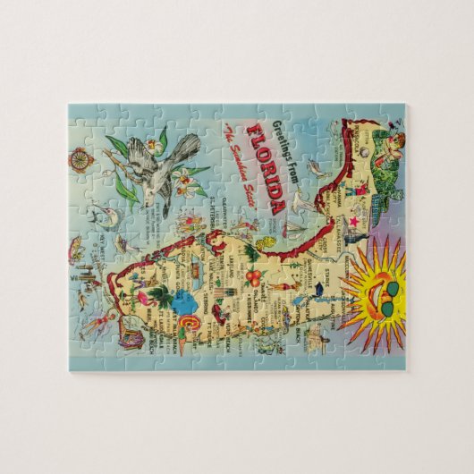 Florida Map 8x10 Jigsaw Puzzle (Horizontal)