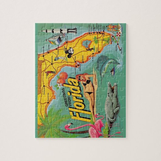 Florida Map 8x10 Jigsaw Puzzle (Vertikal)