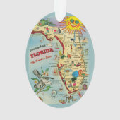 Florida Map Acrylic Ornament, Oval Ornament (Rückseite)