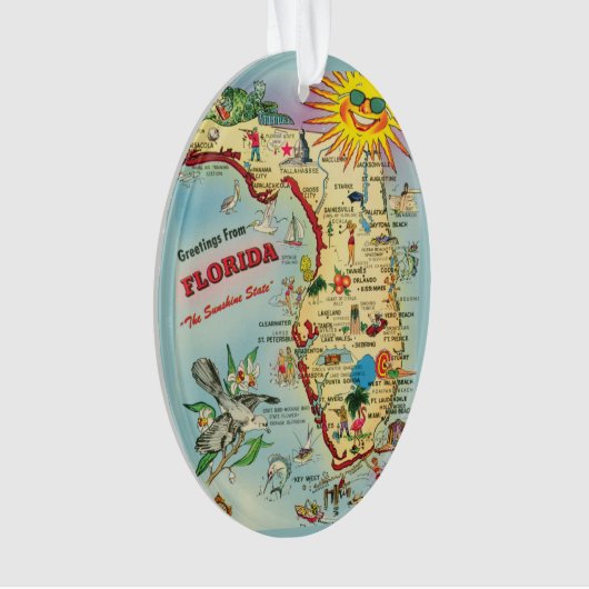 Florida Map Acrylic Ornament, Oval Ornament (Vorderseite)