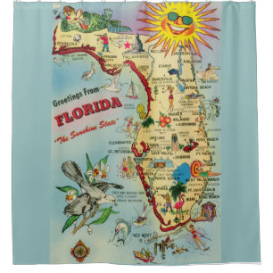 Florida Map Duschvorhang