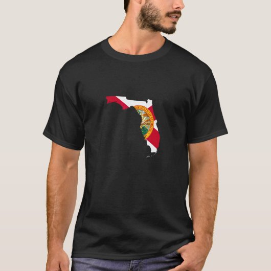 Florida Map Fl Usa Zuhause Pride Patriotic Travel  T-Shirt (Vorderseite)