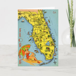 Florida Map Geburtstagskarte Karte