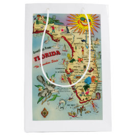 Florida Map Gift Bag Mittlere Geschenktüte