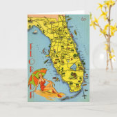 Florida Map Grußkarte Karte (Gelbe Blume)