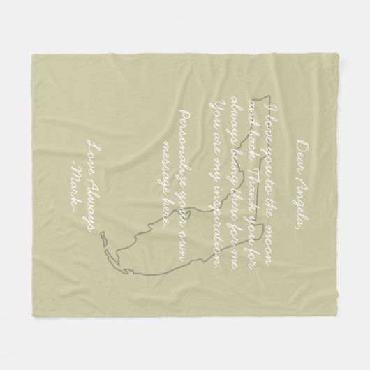 Florida Map handgeschriebener Liebe oder Nachricht Fleecedecke (Vorderseite (Horizontal))