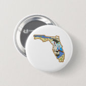 Florida Map Jacksonville Miami Tampa Key West Button (Vorne & Hinten)