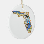 Florida Map Jacksonville Miami Tampa Key West Keramik Ornament (Rechts)
