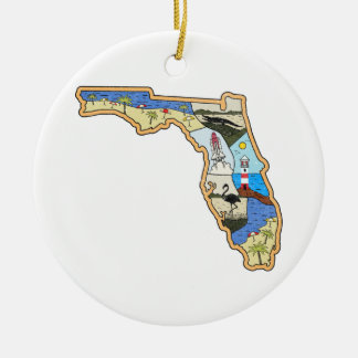 Florida Map Jacksonville Miami Tampa Key West Keramik Ornament